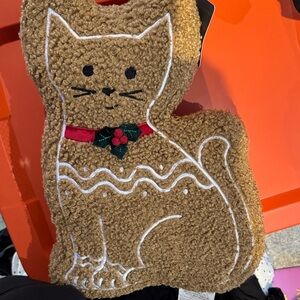 Brooks Brothers Tan Gingerbread Cat Plush with Holiday Bow